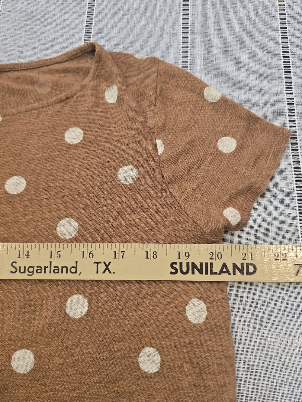 Sézane Polka Dot T-Shirt Tee Brown White Size Small 💯 Linen - Picture 8 of 11